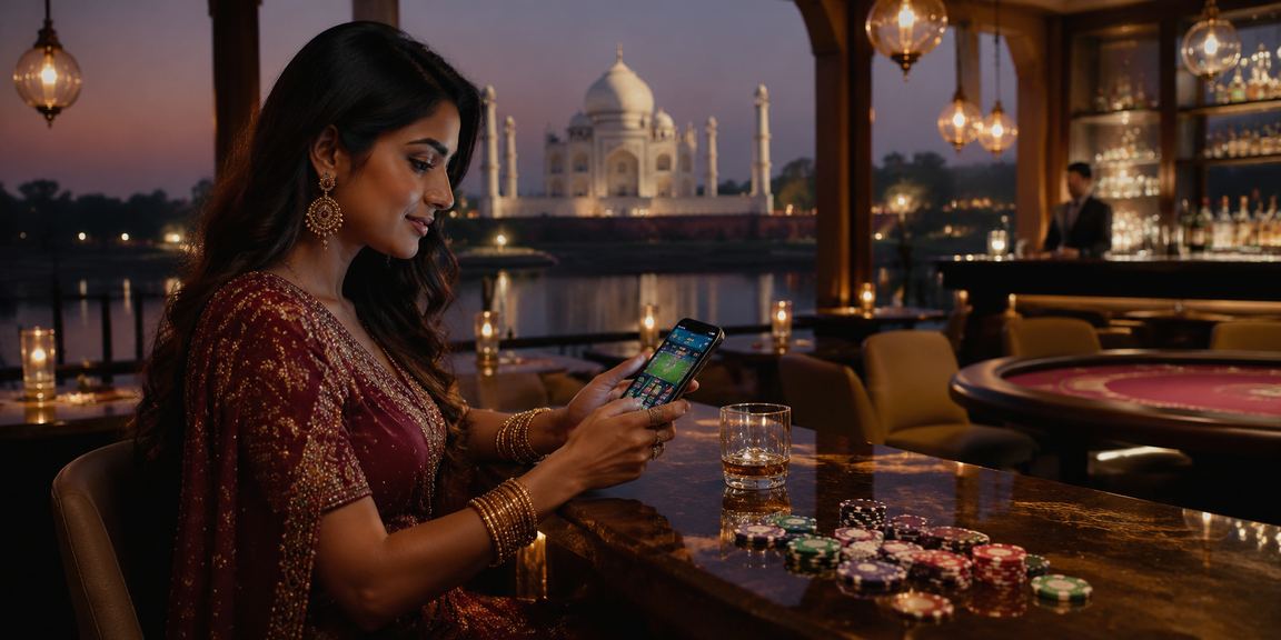 Responsible sports betting concept at Agra with Taj Mahal background
