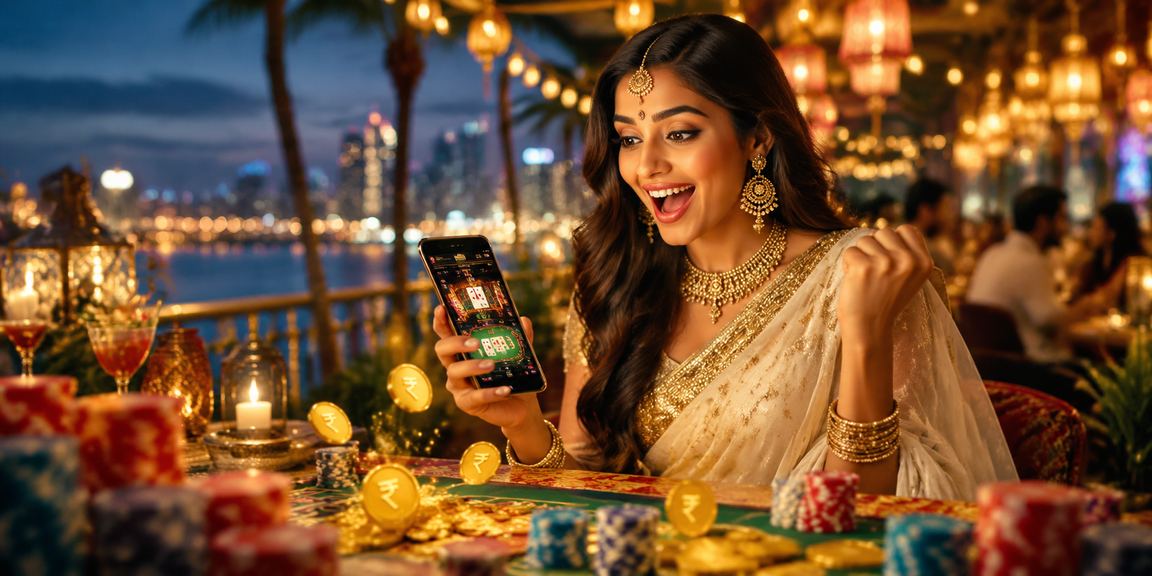 Live Baccarat game with Indian player in traditional saree