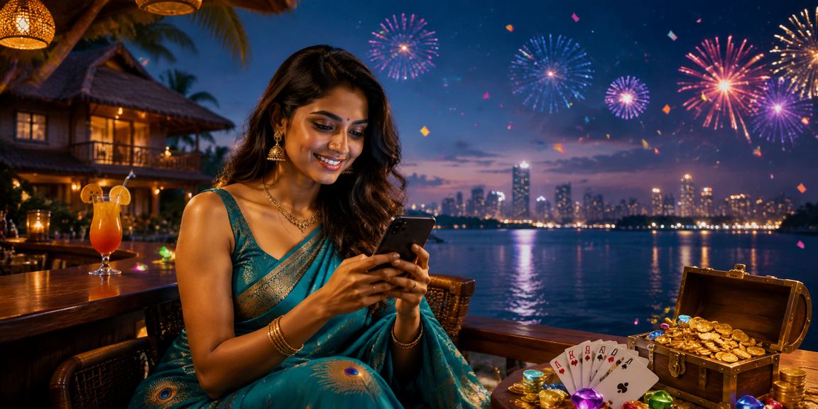 Young players enjoying Teen Patti in traditional attire, Kerala